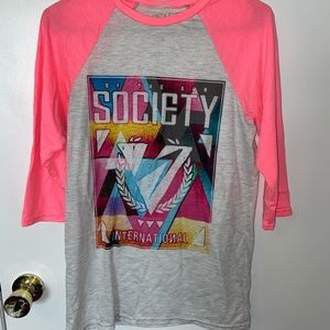 3/4 length sleeve Society tee